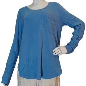 Lilly Pulitzer Luxletic Blue Long Sleeve Pocket Tee Size L Modal Blend